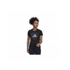 Adidas Γυναικείο T-shirt Μαύρο με Στάμπα